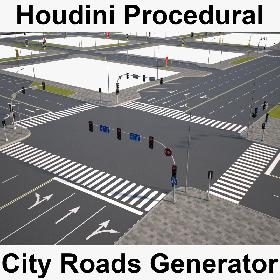 Houdini Procedural City Roads Generator 3D